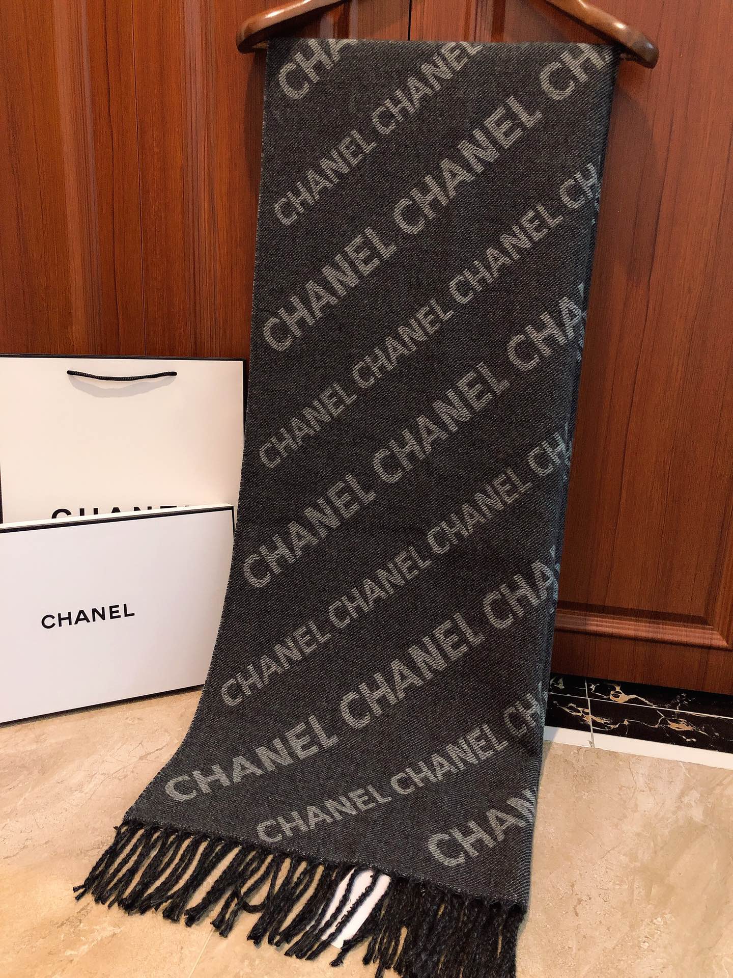 Chanel Haute Couture Silk Twill Scarf Shawl Ref 8