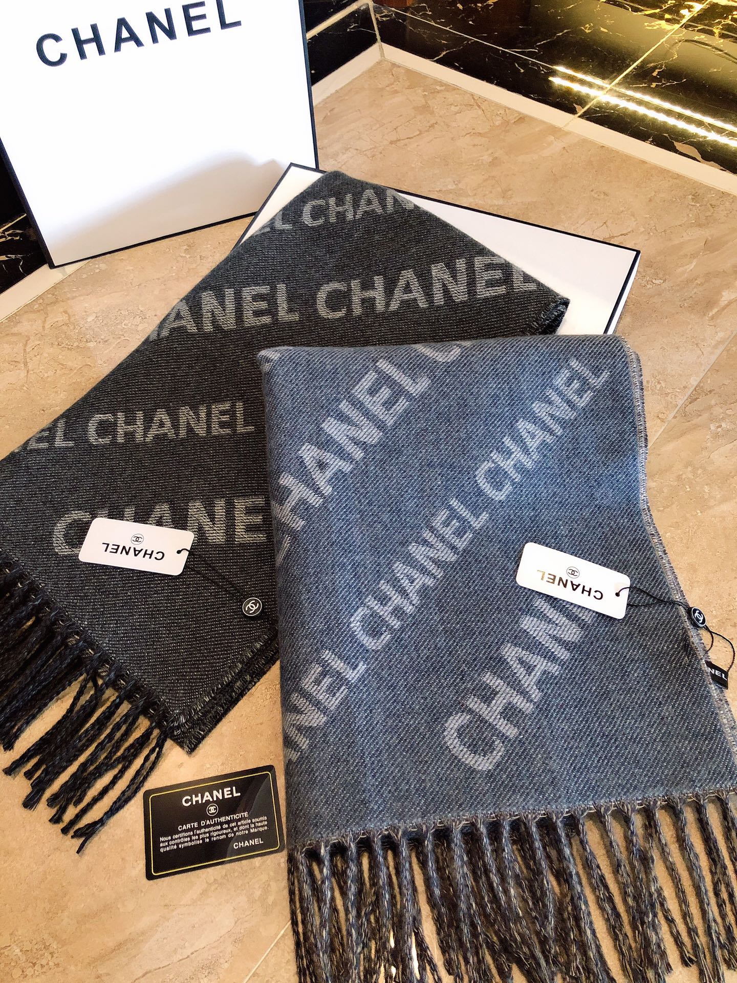 Chanel Haute Couture Silk Twill Scarf Shawl Ref 9
