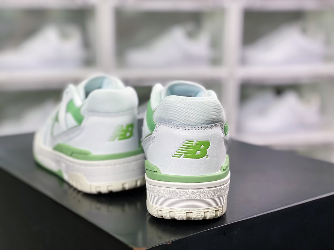 BB550 Series Classic Retro Low Top Casual Sports Basketball Shoes ”Leather White Apple Green” BB550FS1