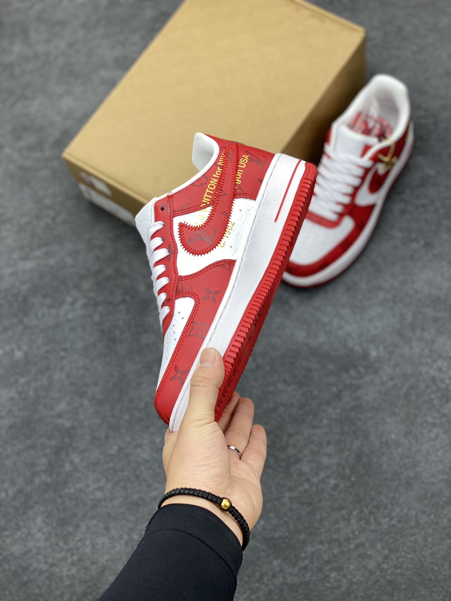 Nike Air Force 1 Low x LOUIS VUITTON LV 'Red White' - 1A9VA7