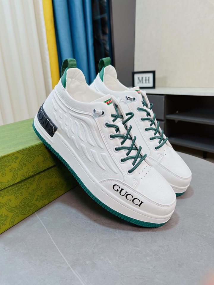 I5 Gucci  古奇 GUCCI中帮休闲鞋香港顶级原单 经典回归 进口意大利进口头层牛皮真皮垫脚。柔软防滑橡胶大底， 高品质打造 流畅的宣型 精细的做工 ，时尚又休闲，码数 38-44