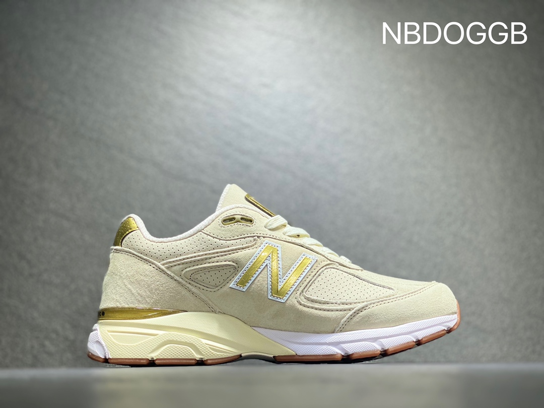 New Balance 990v4 Angora Low Top Running Shoes Beige M990AG4