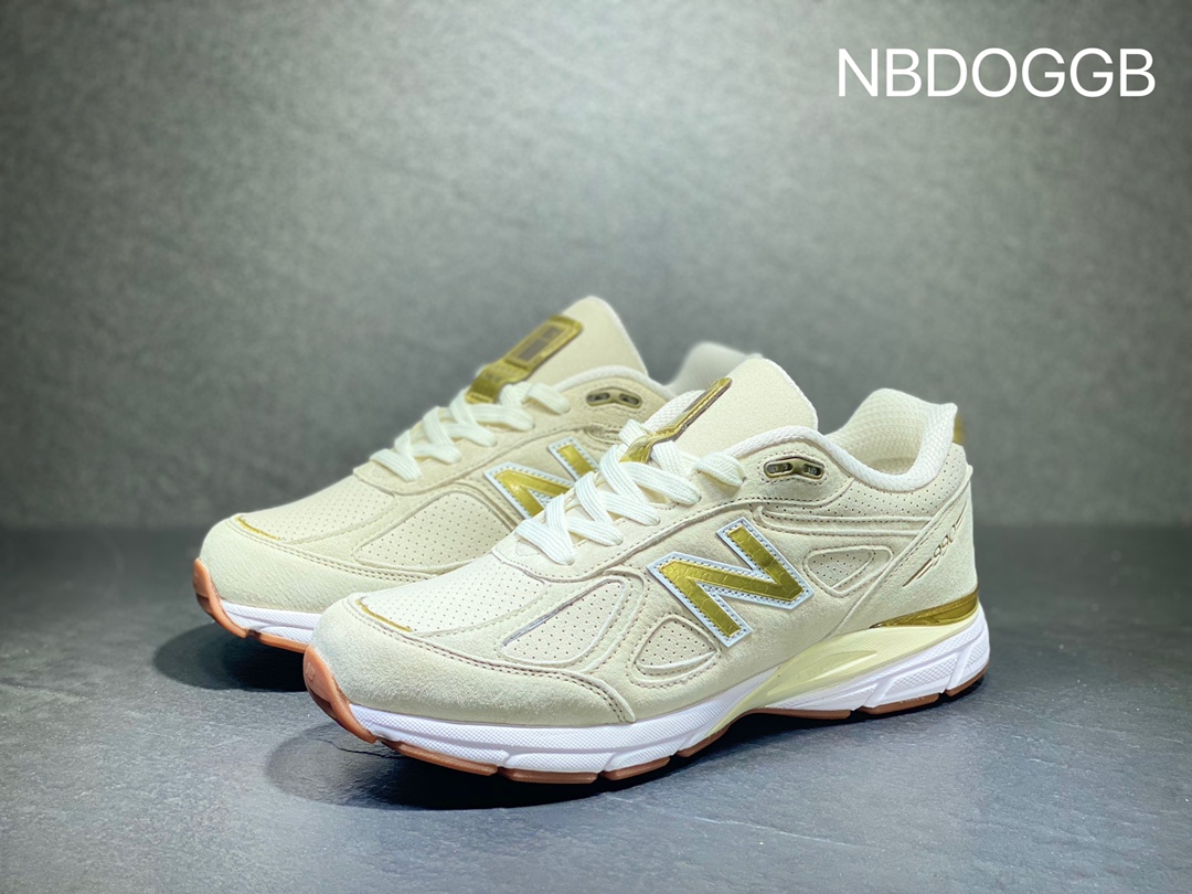 New Balance 990v4 Angora Low Top Running Shoes Beige M990AG4