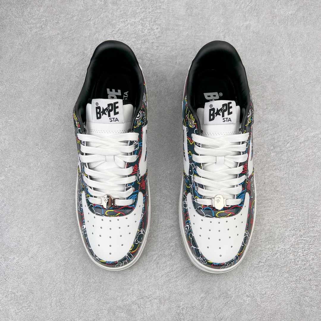 图片[2]-＃C版纯原 Bape Sta To Low 明星同款 猿人头经典漆皮低帮运动休闲板鞋 全套原纸板楦头开发 确保原汁原味 市场最完美低趴版型 一比一鞋头弧度高度鞋身弧度 外贸平台指定订单 匠心打造 开发时长超过半年 独家私模磨具冲刀加持 原厂特供皮料光泽色卡零偏差 内里均采用市场最好的超软原厂填充棉 原数据进口机台高频印压LOGO 最高QC检验标准 控制溢胶瑕疵 深浅定位均保持zp一致 中底嵌入Ortholite缓震材质 全套原包装 包含猿人logo 定制防尘袋 尺码：36 36.5 37 38 38.5 40 40.5 41 42 42.5 43 44 44.5 45 46-选品中心