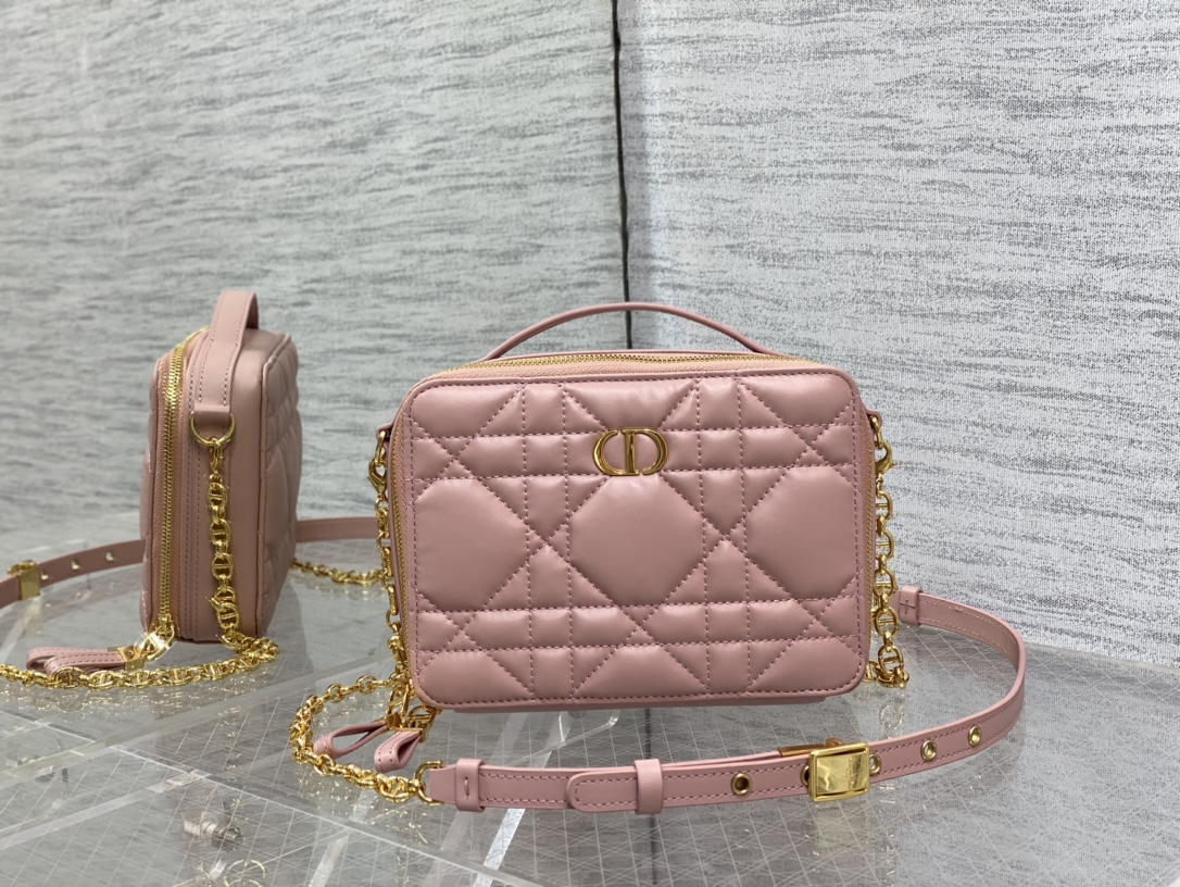 DIOR Camera Bag Calfskin Cannage Box Bag