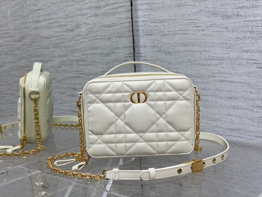 DIOR Camera Bag Calfskin Cannage Box Bag