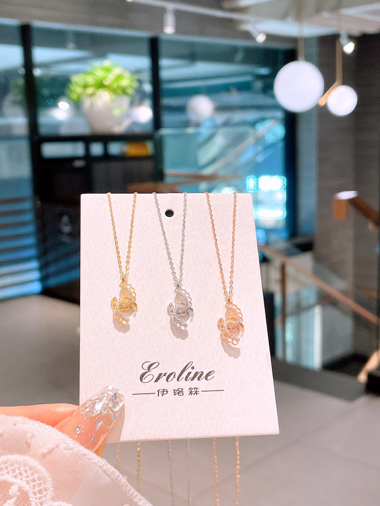 Fine Silver Necklace Korean Style Date Night Gold