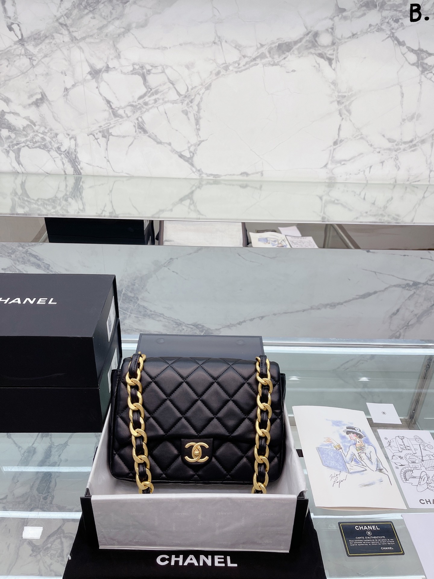 J5 大号 Chanel 中古 粗链条cf 方胖子 搭配很适这季节 复古氛围感瞬间拉满 尺寸27 18cm