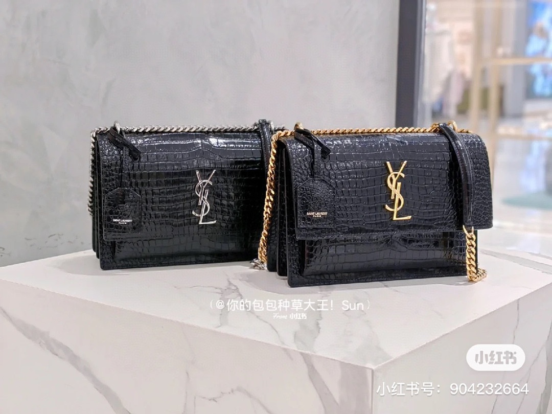 Saint Laurent 圣罗兰 YSL  鳄鱼纹 日落包