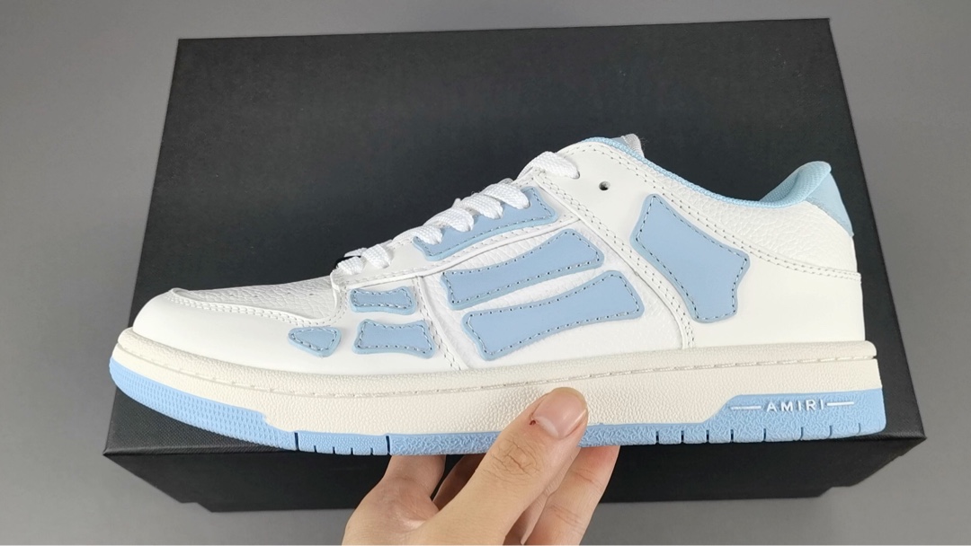 Bone shoes] Blue and white AMlRl bone shoes SKEL TOP Low low-top sports and lei