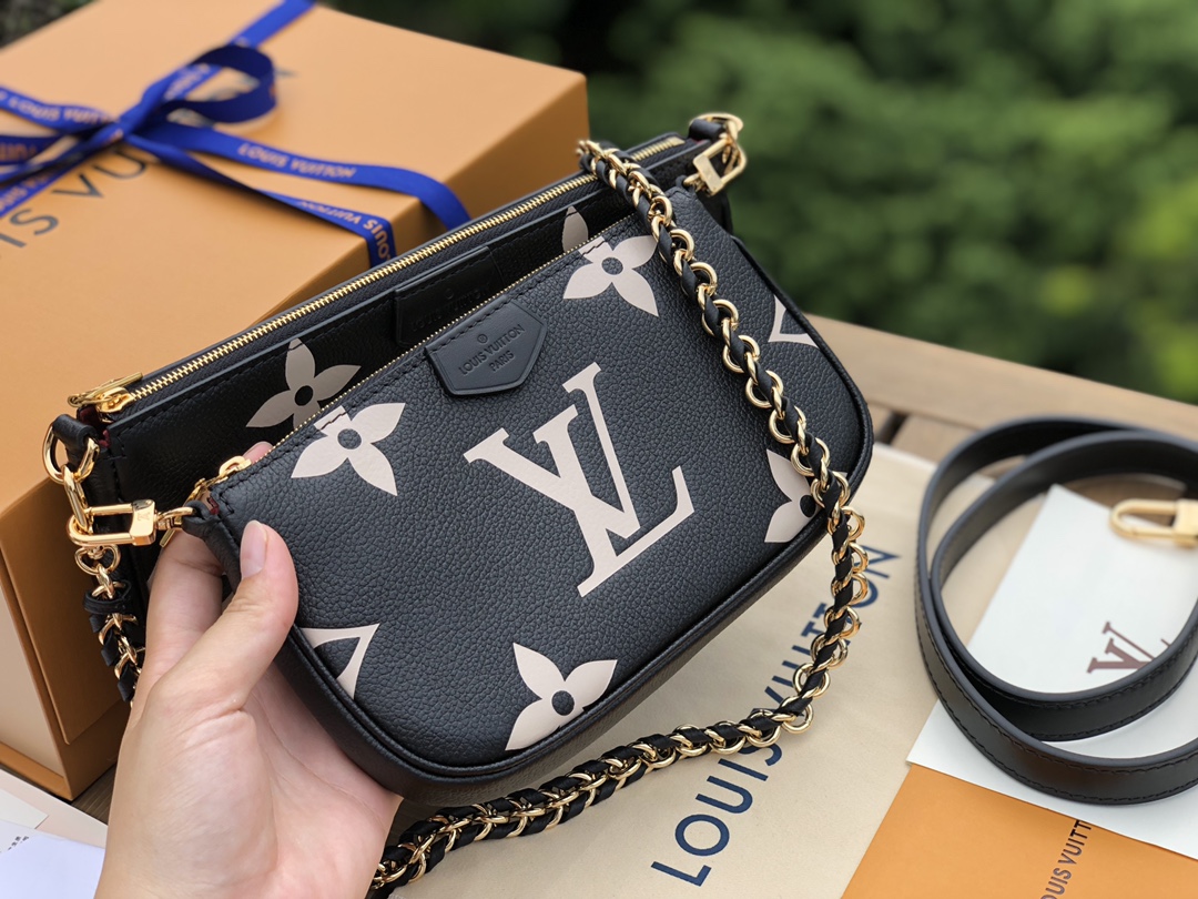 🌼 m45777尺寸25.5×14.5×4.5cm黑底白花搭配奶油色标志性图案，气质百搭海外渠道货Mul