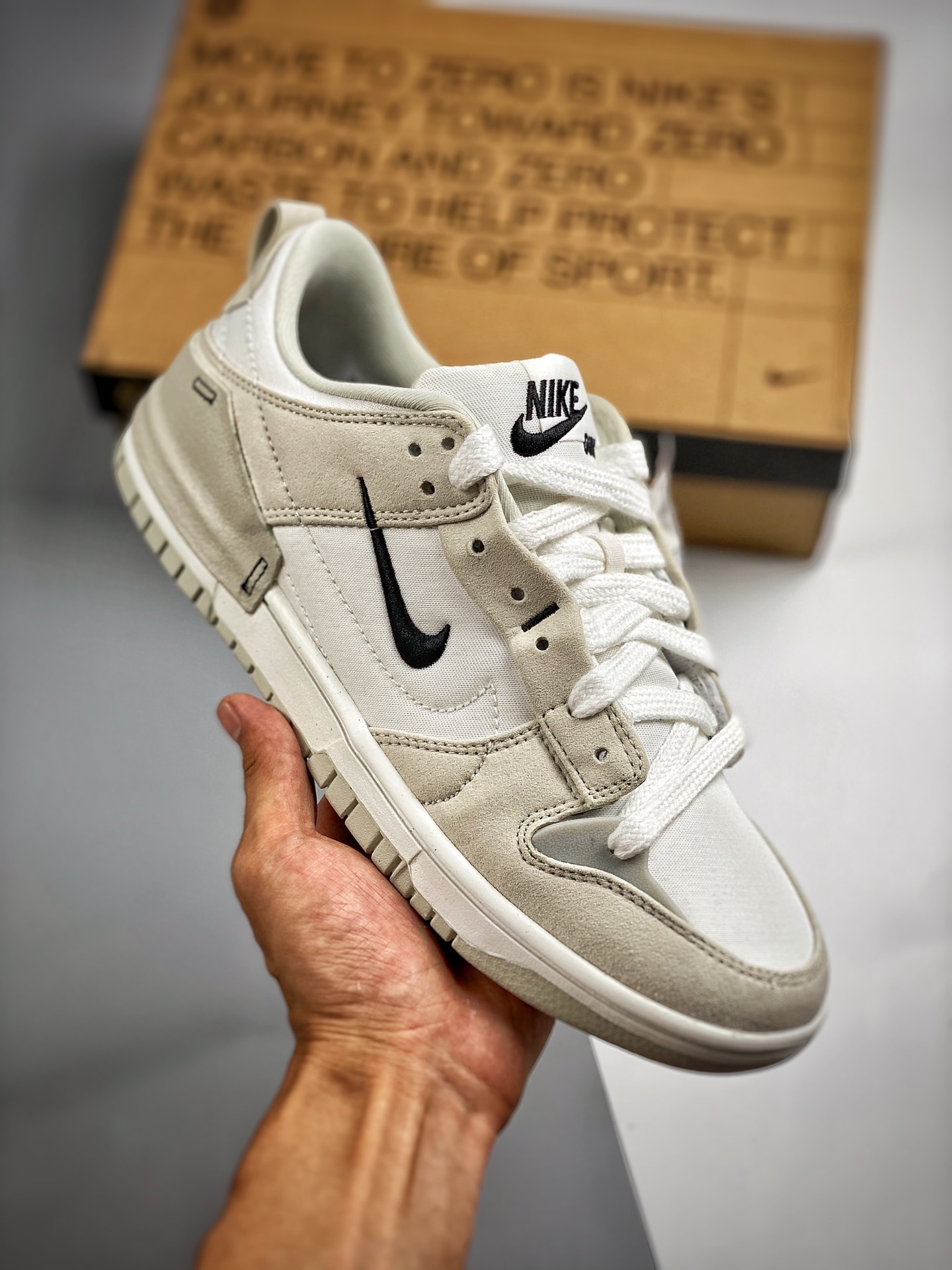 Núcleo 4 Nk Dunk SB Low gris y blanco, material reciclable, producción original de fábrica grande, lanzamiento con foto…