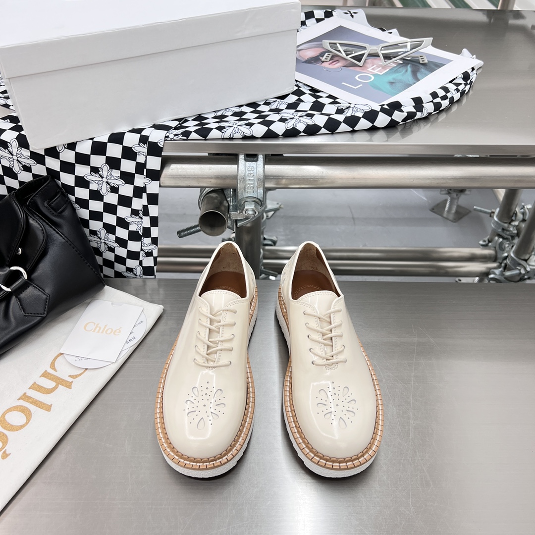 Chloe Fall/Winter 2022 Shoes: Customized, Genuine Oxen Skin, Tooth-Resistant, Sizes 35-40 - 图片 1