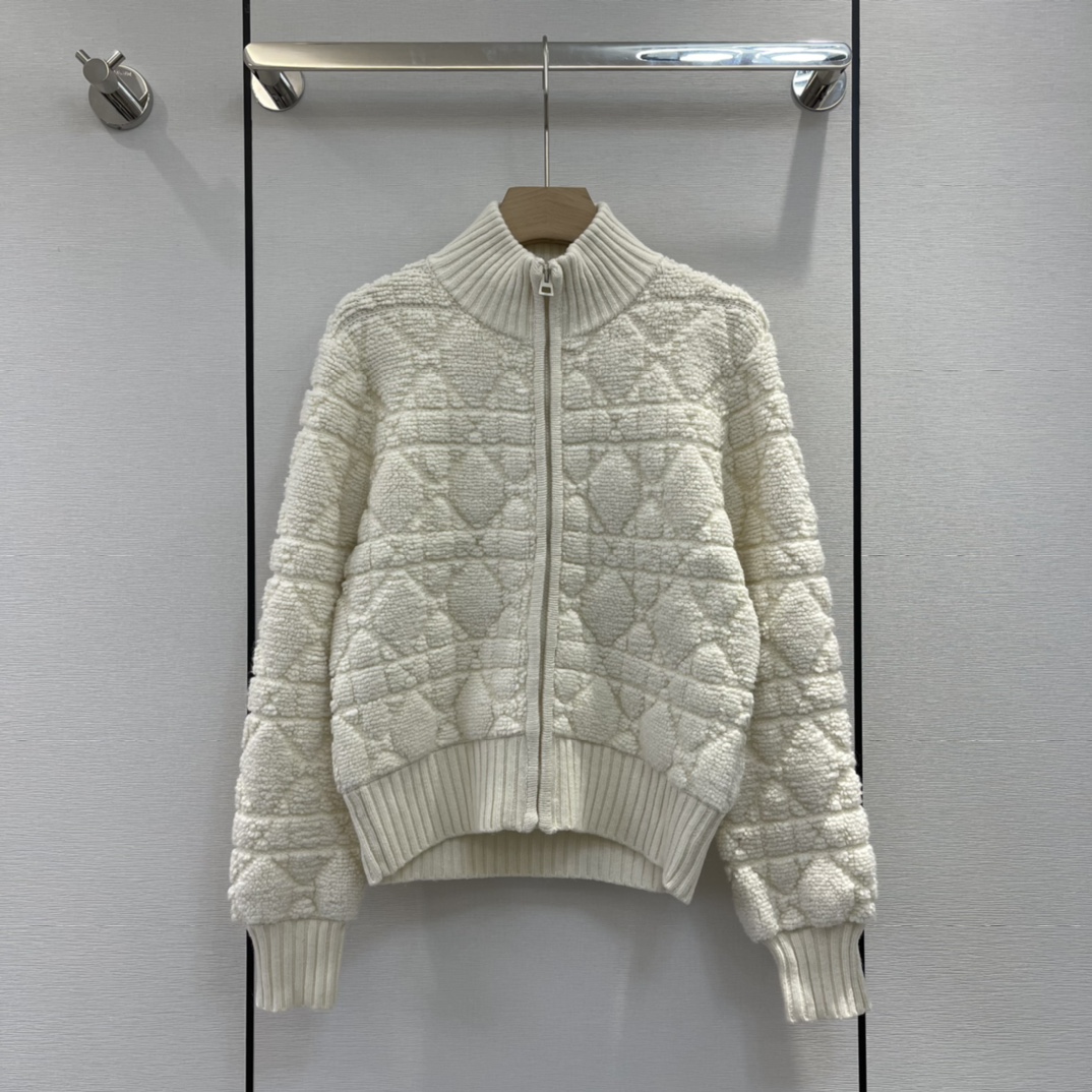 Dior Clothing Cardigans Coats & Jackets Top quality Fake
 White Fall/Winter Collection