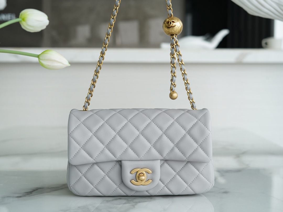 AAA Class Replica
 Chanel Crossbody & Shoulder Bags Grey Light Gray Mini