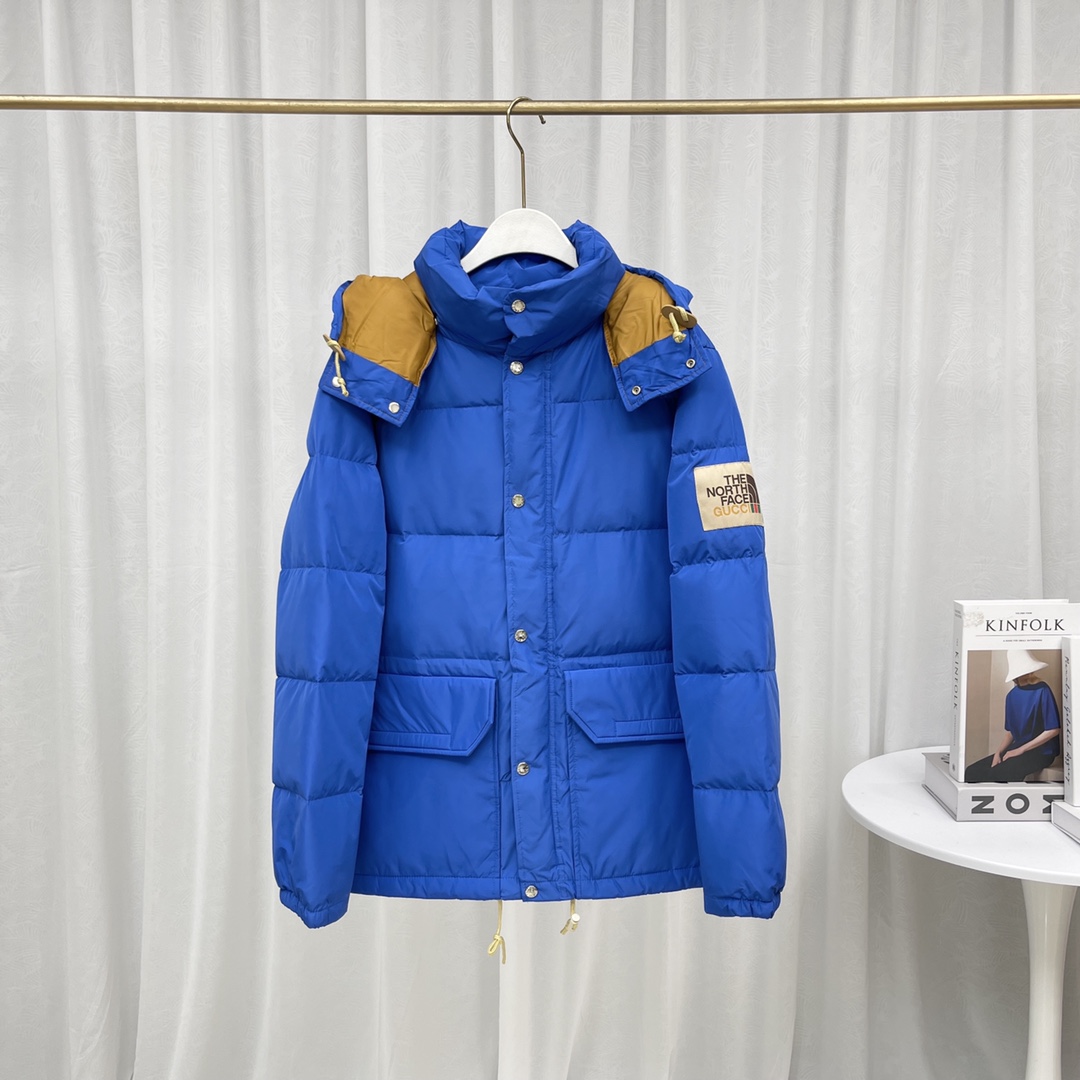 430 The North Face 北面联名GUCCI TNF口袋保暖情侣男女休闲羽绒服