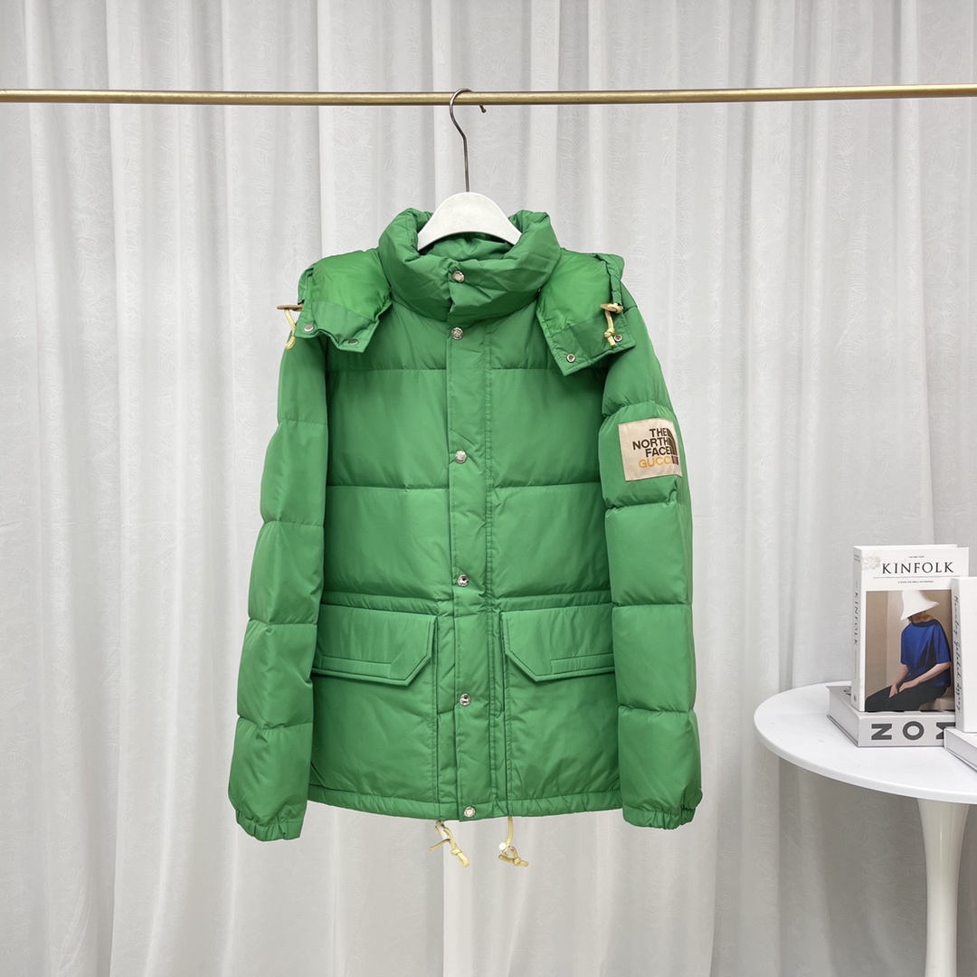 430 The North Face 北面联名GUCCI TNF口袋保暖情侣男女休闲羽绒服