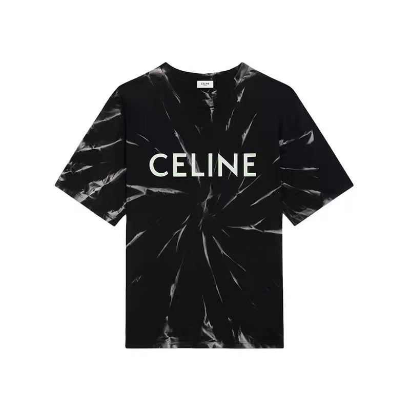 Celine Clothing Shirts & Blouses T-Shirt Black Printing Spring/Summer Collection Short Sleeve