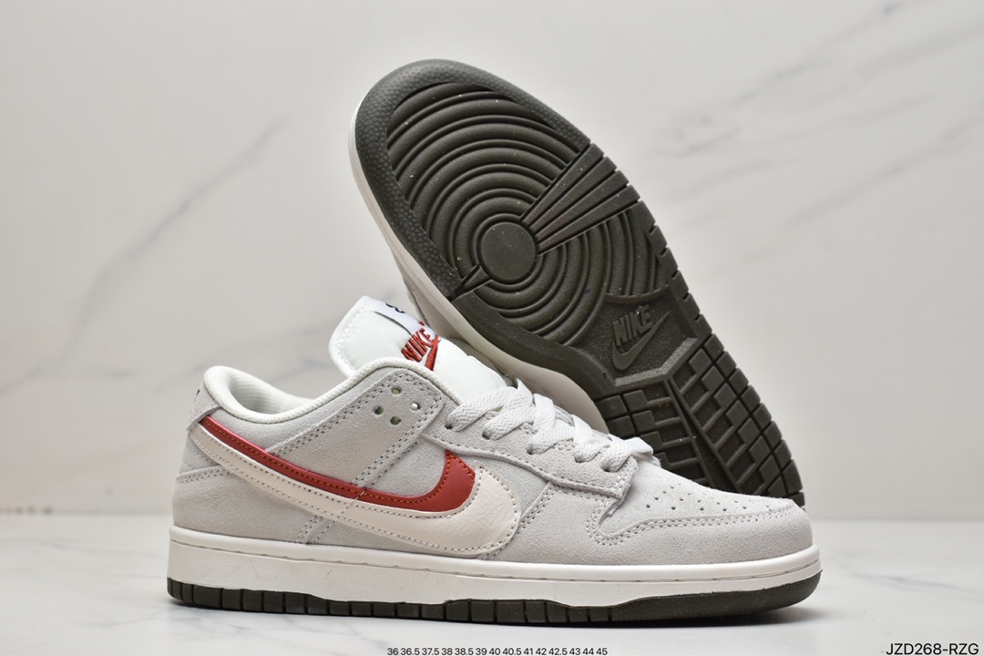 140 耐克Nike Dunk Low SE “85” 灰红双勾 此款Nike Dunk Low采用绒面革材质DO9457-100