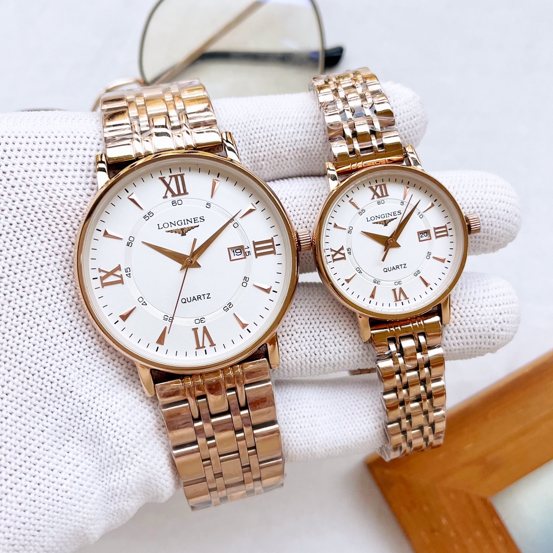 J5   浪琴  Longines  情侣对表 原装进口石英机芯 316L精钢表壳 直径男39mm女29mm 厚8mm如果今天的阳光停止了它耀眼的光芒。那么你的一个微笑，将照亮我的整个世界 实物拍摄 品质如一