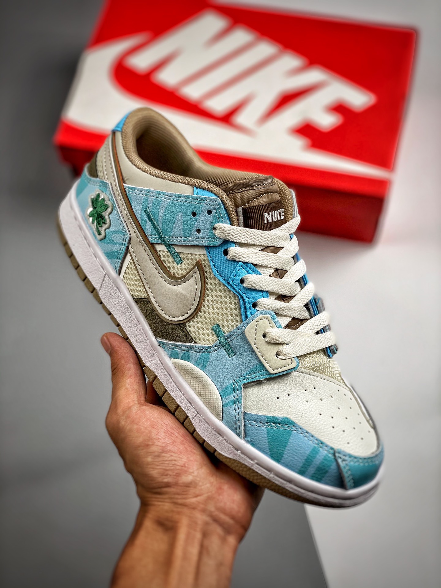 Núcleo 2 Nike Dunk Scrap serie, monstruo de costuras, estampado paisley, irregular, Nike Dunk Scrap low, zapatillas de …