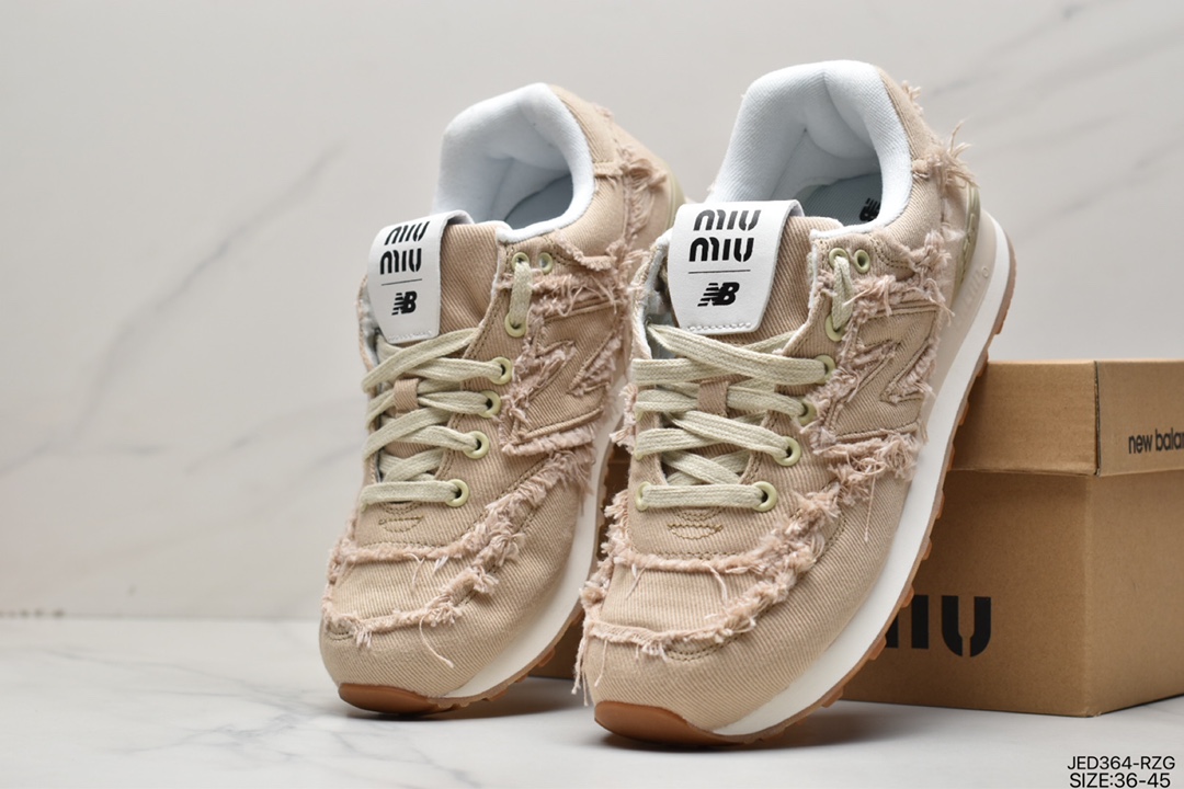 Miu Miu x New Balance NB574 joint retro running shoes