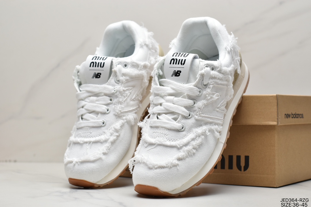 Miu Miu x New Balance NB574 joint retro running shoes