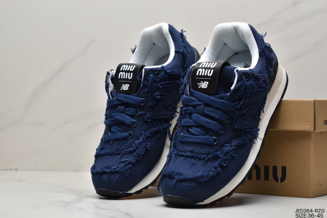 Miu Miu x New Balance NB574 joint retro running shoes