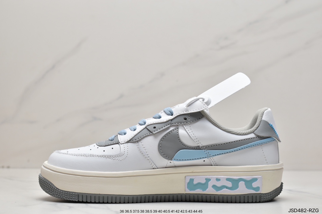 Nike Air Force 1 Fontanka ”White Gray Light Blue” Air Force Fontanka Series CW6688-601