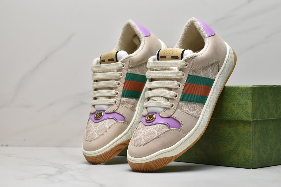 Pure original exclusive custom purchasing version #chip can sweep # Gucci Distressed Screener sneaker small dirty shoes