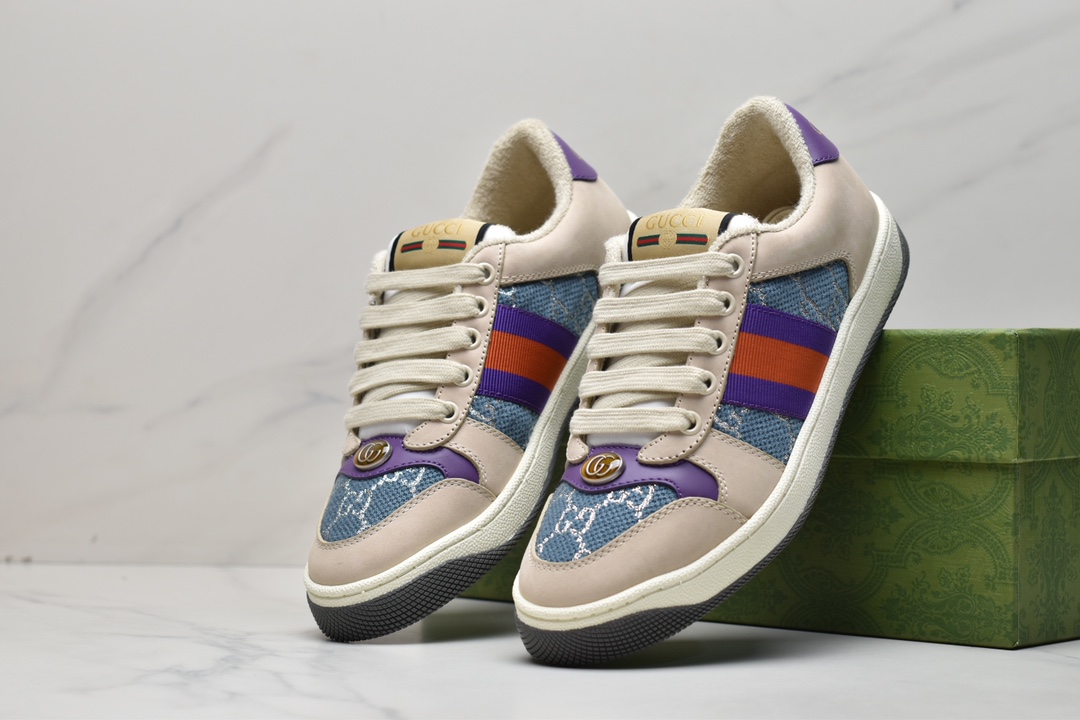 Pure original exclusive custom purchasing version #chip can sweep # Gucci Distressed Screener sneaker small dirty shoes