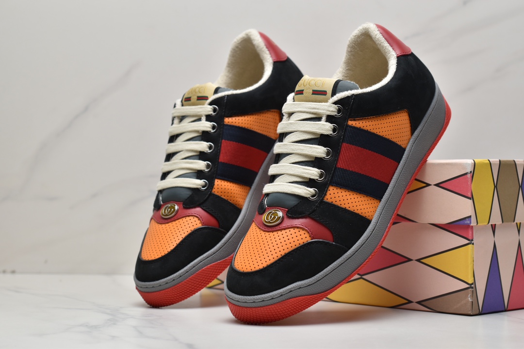 Pure original exclusive custom purchasing version #chip can sweep # Gucci Distressed Screener sneaker small dirty shoes