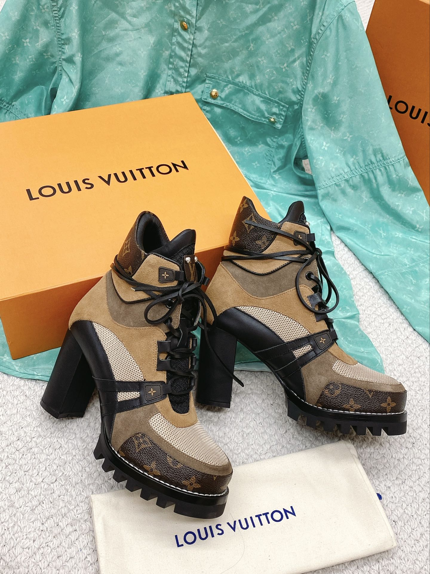 Louis Vuitton Shoes High Heel Pumps Splicing Cowhide Genuine Leather Rubber