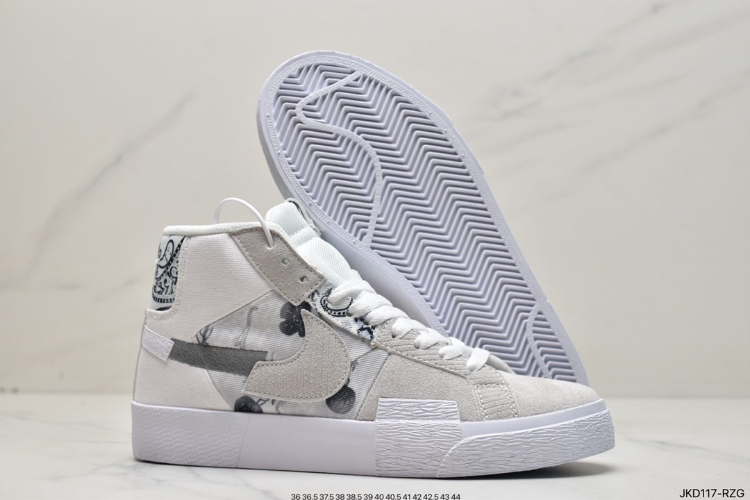 160 耐克NK SB Zoom Blazer Mid 浅米蓝腰果花经典百搭中帮开拓者休闲运动板鞋 DM0859-400