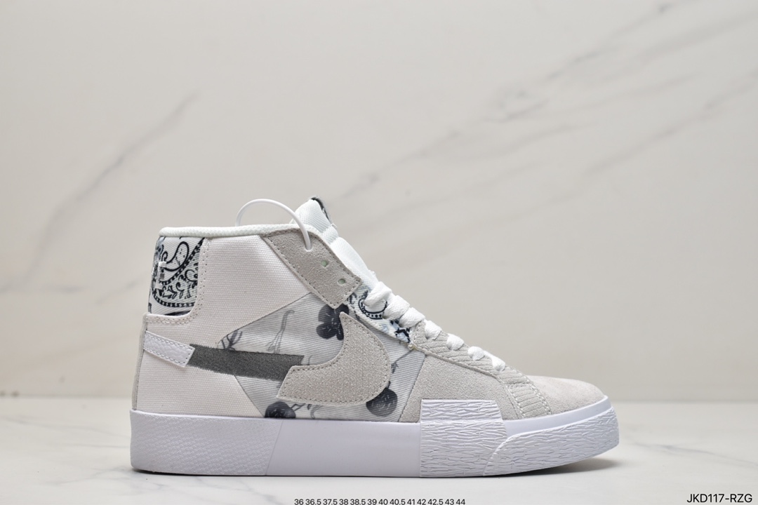 160 耐克NK SB Zoom Blazer Mid 浅米蓝腰果花经典百搭中帮开拓者休闲运动板鞋 DM0859-400