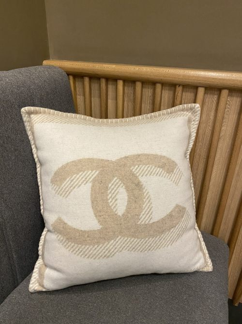 Chanel Wool Cashmere Throw Pillow, CC Logo Cushion, Home Decor for Couch Sofa 1 Chanel Wool Cashmere Throw Pillow, CC Logo Cushion, Home Decor for Couch Sofa