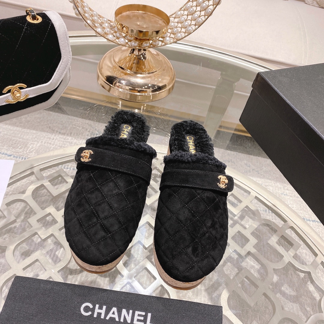 Chanel Wholesale
 Shoes Slippers Genuine Leather Wool Fall/Winter Collection