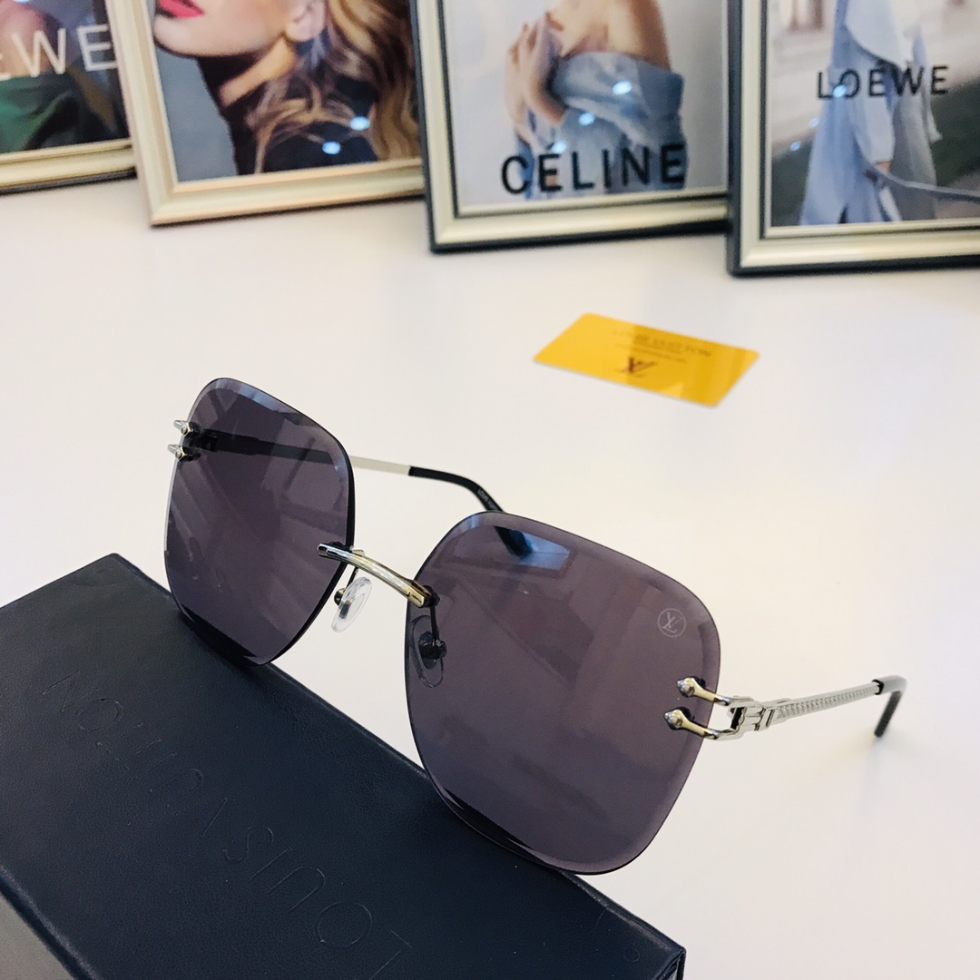 LV路易威登时尚设计哈气显logo片男女通用无框太阳眼镜