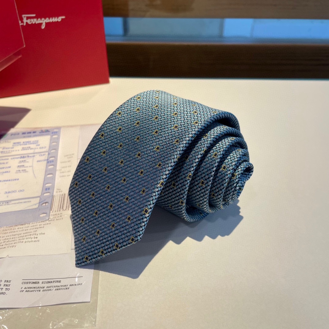 Ferragamo菲拉格慕100%顶级斜纹真丝男士新款领带