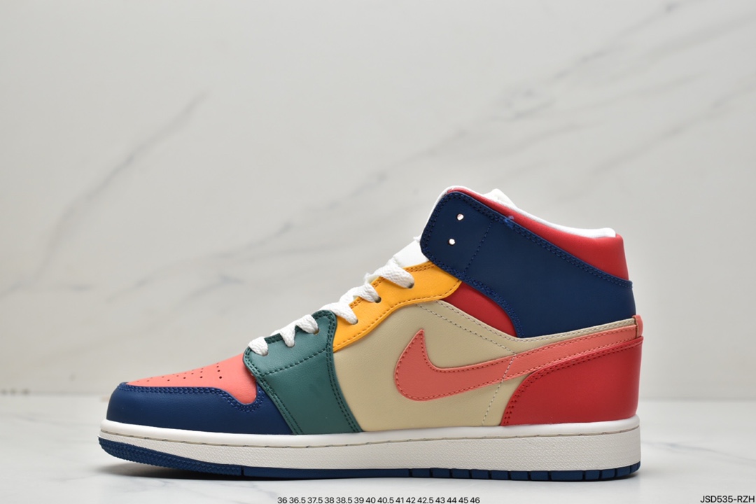 200 Air Jordan 1 Mid ”Multi-Color” 多色拼接这款中帮DN3738-400