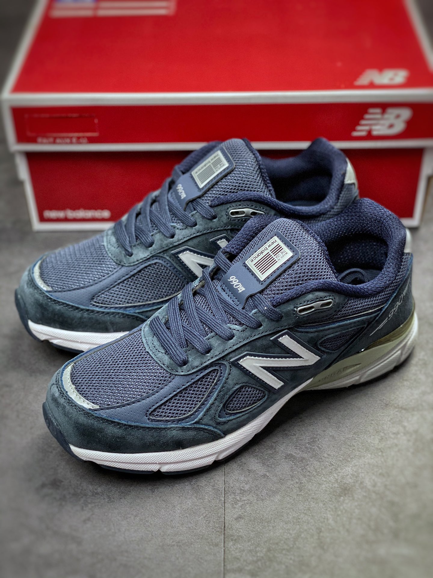 New Balance 990 V4 navy blue American official retro casual sports jogging shoes M990NV4