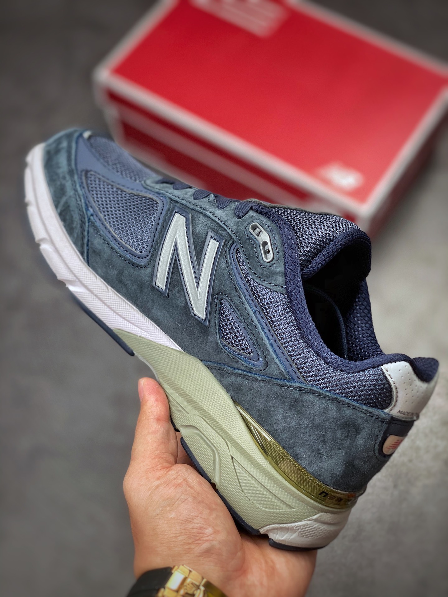 New Balance 990 V4 navy blue American official retro casual sports jogging shoes M990NV4