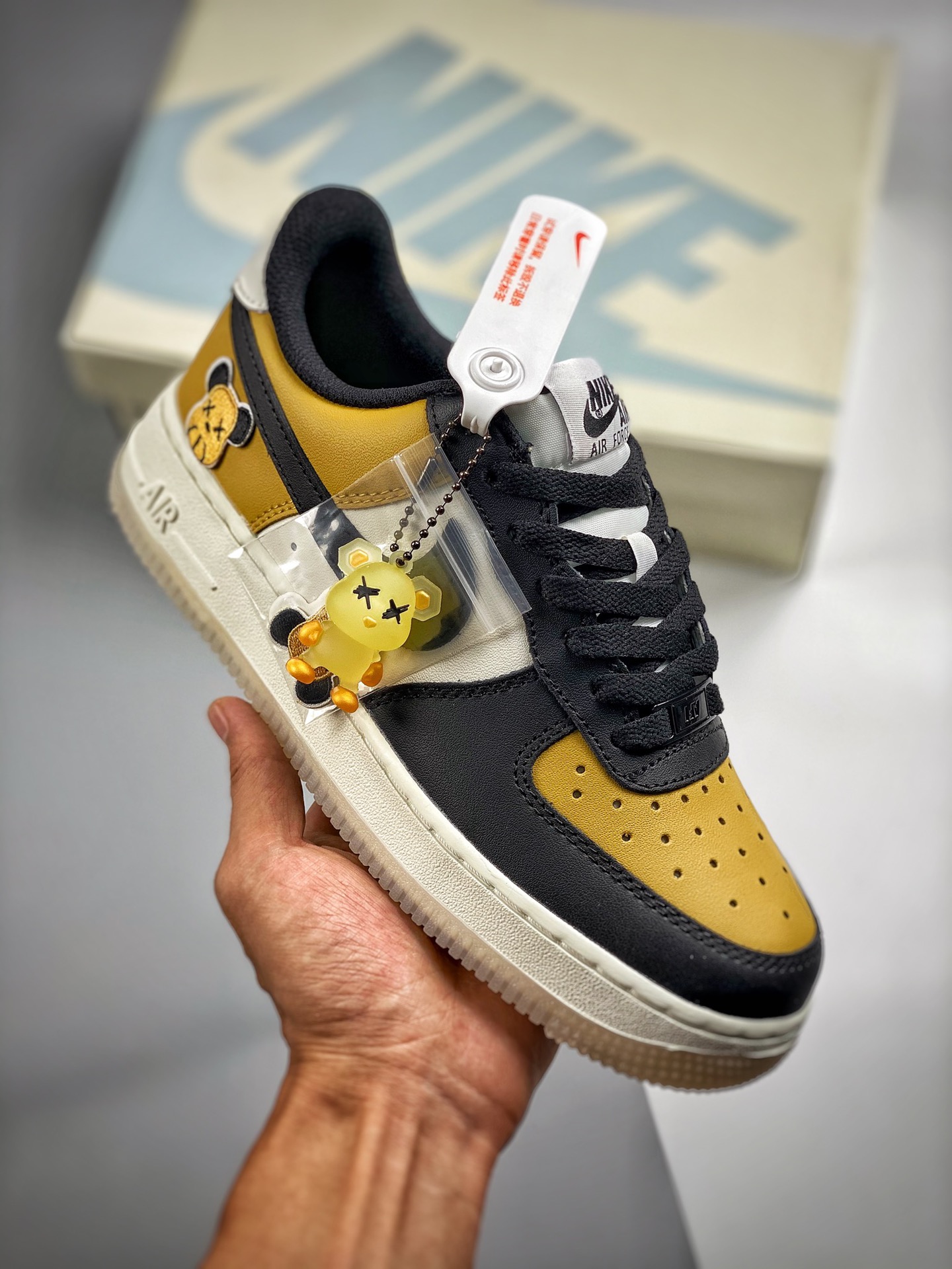 Núcleo 4 Nike Air Force 1 Low '07 oso violento, zapatillas de skate casual de caña baja retro, cuero personalizado, hor…
