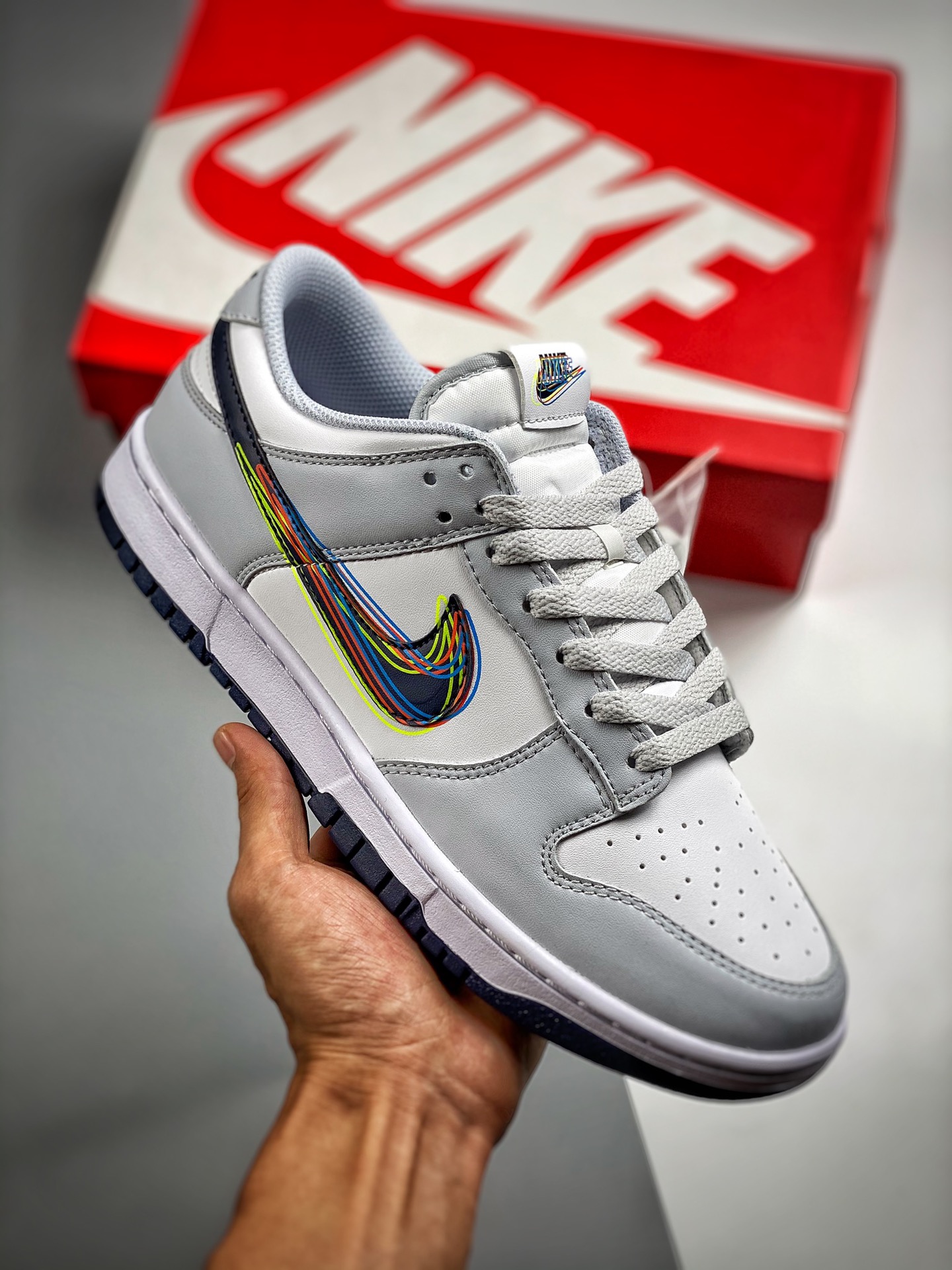 Núcleo 4 Nk Dunk SB Low gris/blanco, producción original de fábrica grande, lanzamiento real, materiales de primera cap…