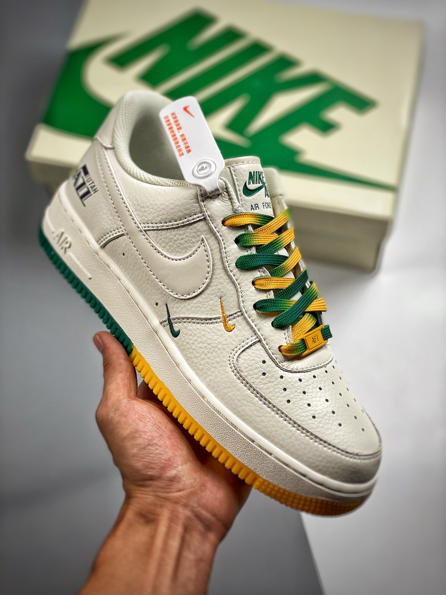 Núcleo 4 Nike Air Force 1 Low '07 beige verde luz 3M zapatillas casuales de skate de caña baja retro Air Force 1, cuero…