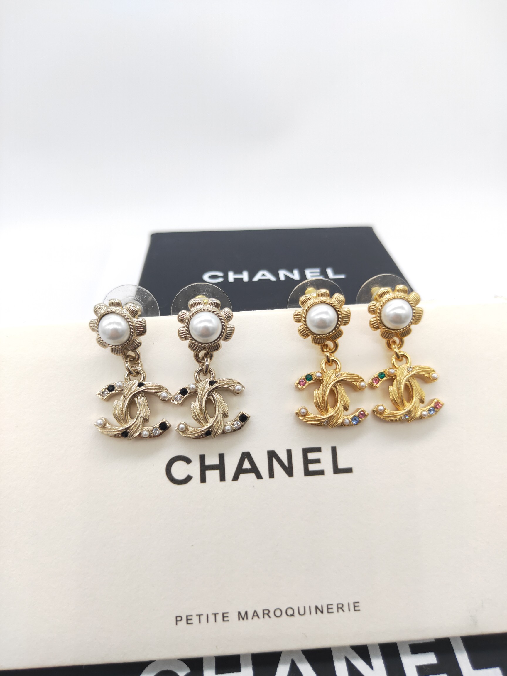 Серьги камни бриллиант чёрный белый AAE1578