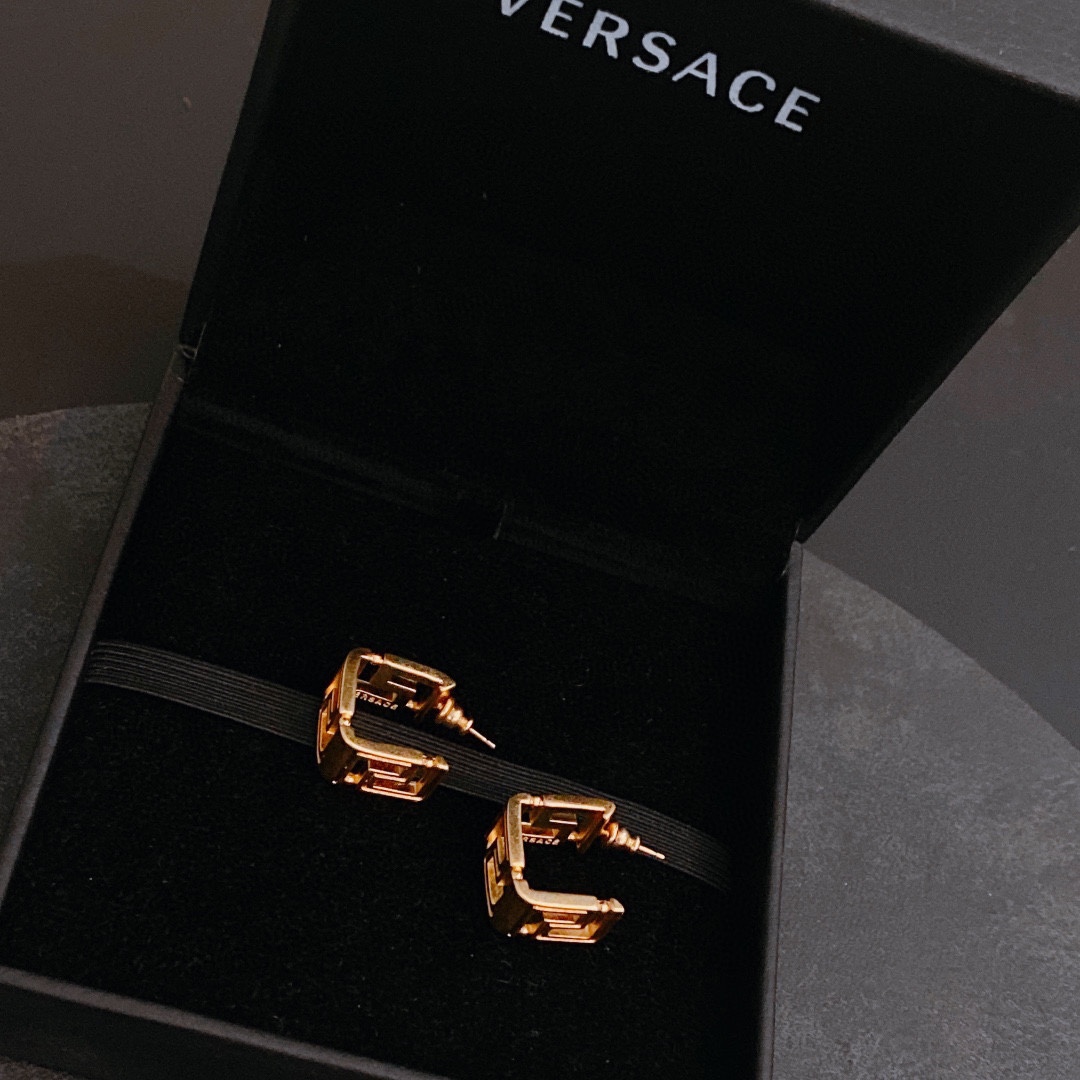 Versace Jewelry Earring Gold Yellow 925 Silver Brass