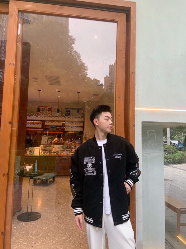 斯图西Stussy Cdg40周年重磅联名限定棒球衣服Vibe风必备袖章刺绣夹克外套男女情侣同款