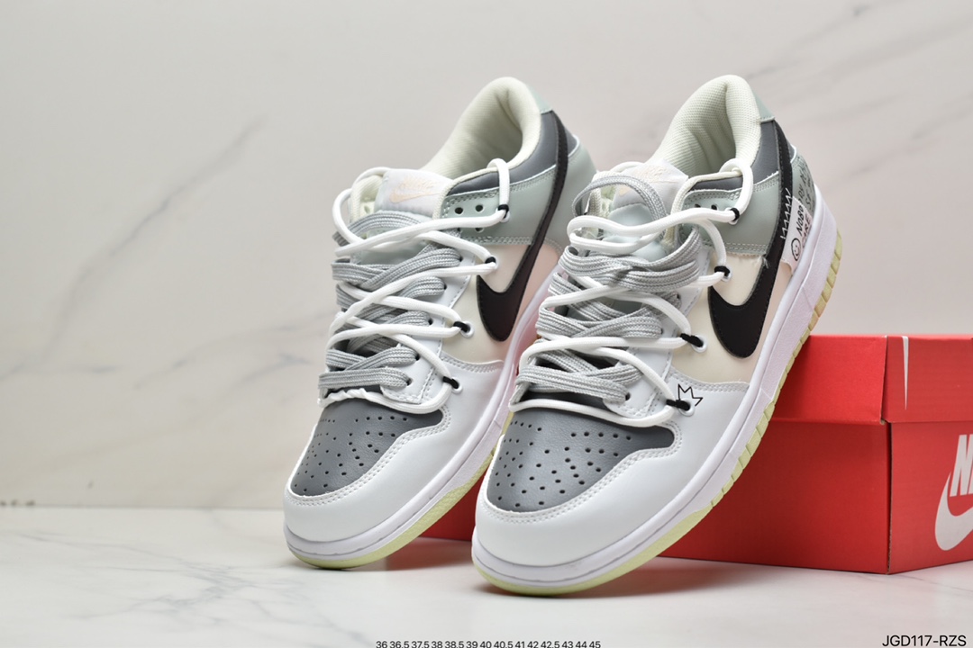 180 耐克/Nike SB Dunk Low Creamy/Tweed”解构绑带低帮休闲运动滑板板鞋CW1503-112