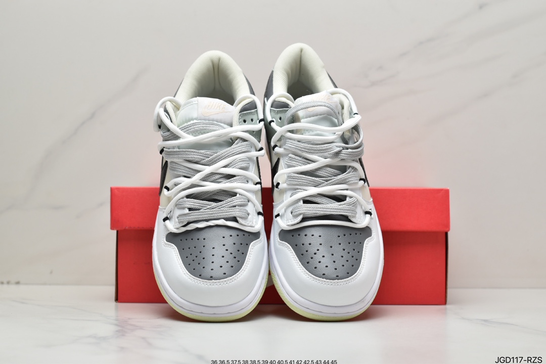 180 耐克/Nike SB Dunk Low Creamy/Tweed”解构绑带低帮休闲运动滑板板鞋CW1503-112